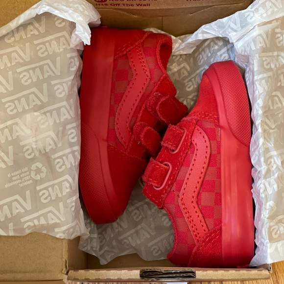 Racing Red Toddler Vans size 3.0 - Picture 6 of 8